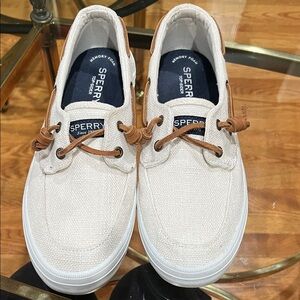 Sperry women’s Tan and Cream Boat Shoes